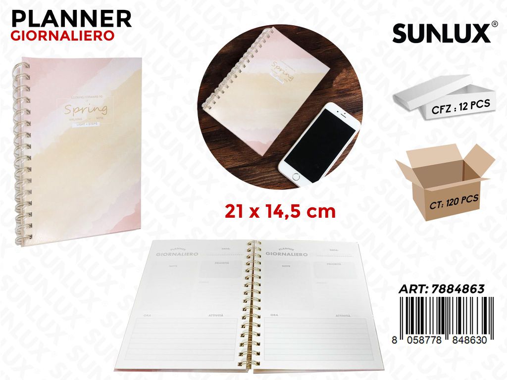 PLANNER GIORNALIERO 21*14.5CM