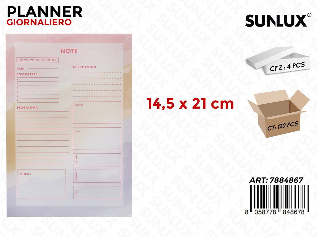 PLANNER GIORNALIERO 14.5*21CM