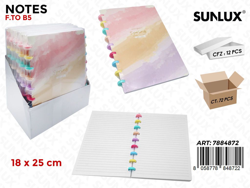 Sunlux Notes F.to B5 18*25CM
