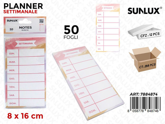 Sunlux Planner Settimanale 50F 8*16CM