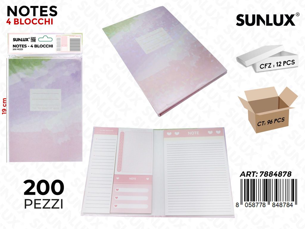 Sunlux Notes 4 Blocchi 200F 19CM