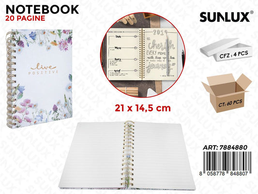 Sunlux Notebook 20F. 21*14.5CM