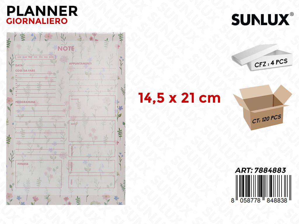 PLANNER GIORNALIERO 14.5*21CM