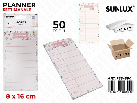 PLANNER SETTIMANALE 50F 8*16CM