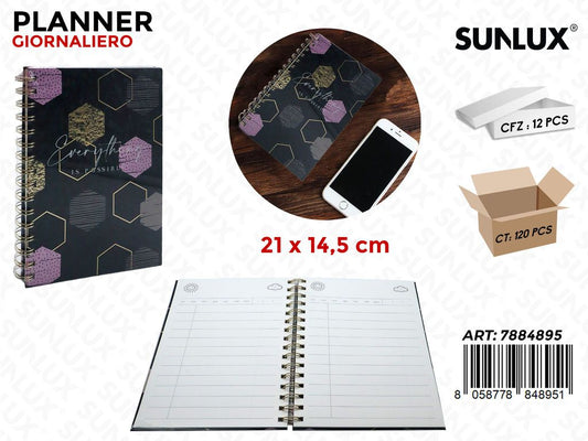 Sunlux Planner Giornaliero Spir. 21*14.5CM
