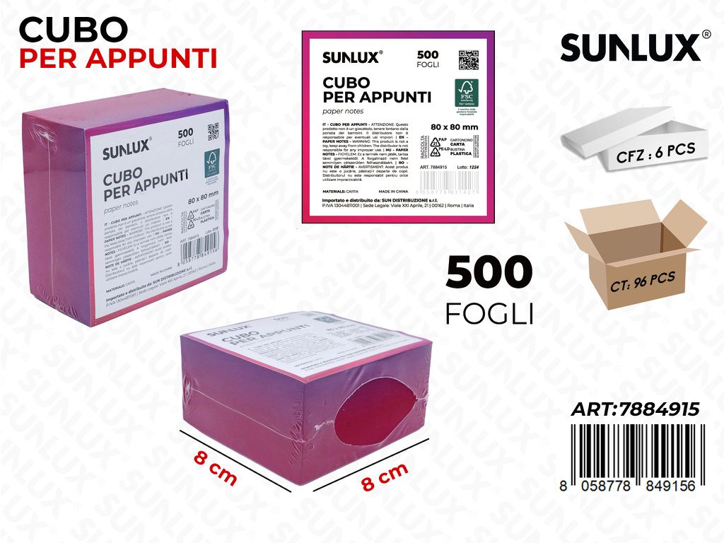 CUBO PER APPUNTI 500F 8*8CM