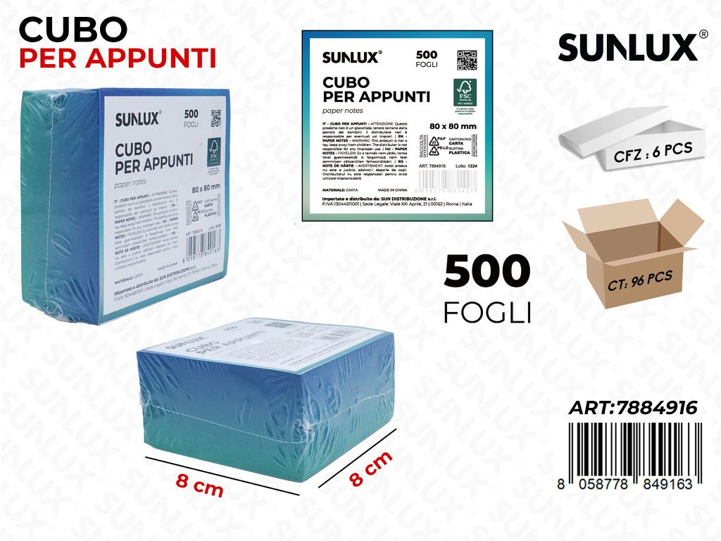 CUBO PER APPUNTI 500F 8*8CM