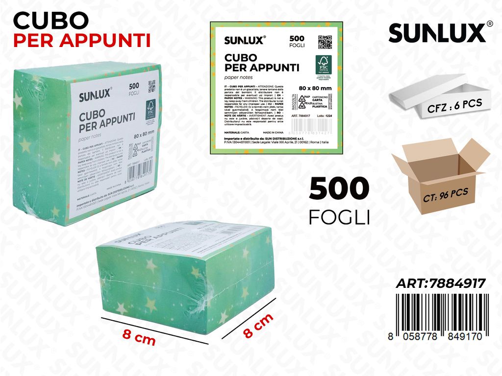 CUBO PER APPUNTI 500F 8*8CM