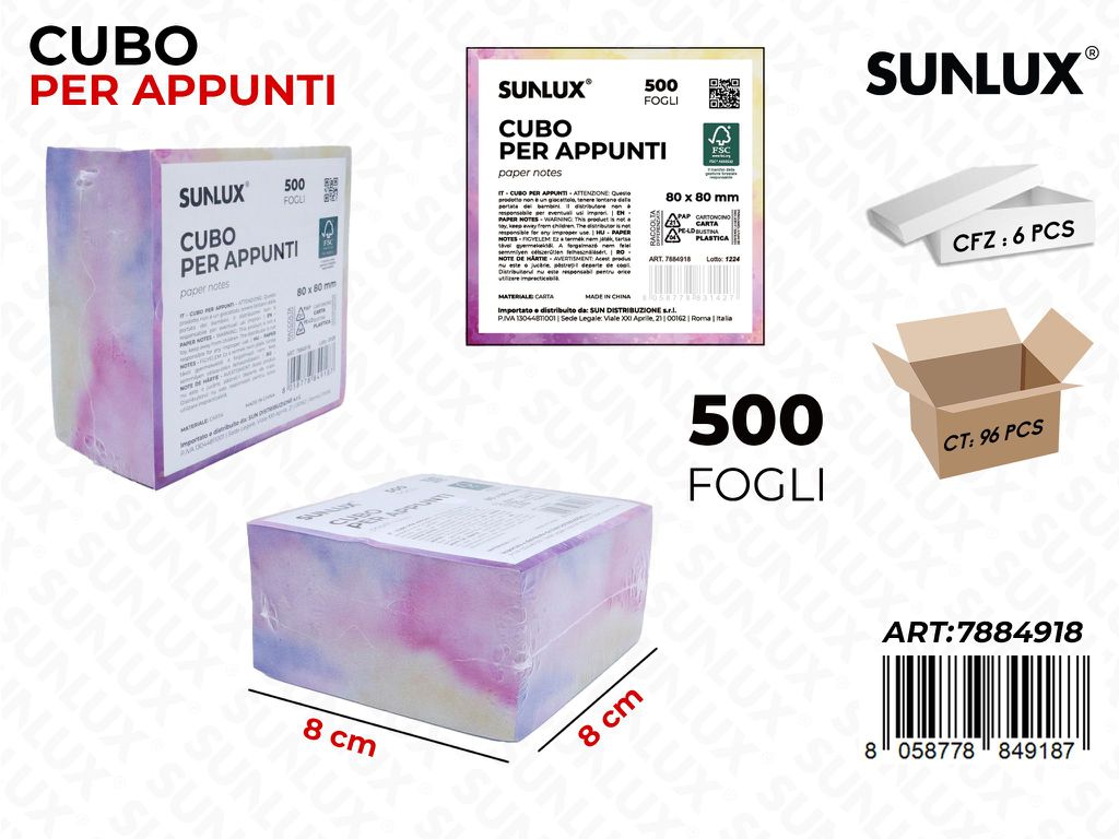 CUBO PER APPUNTI 500F 8*8CM