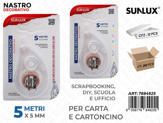Sunlux Nastro Dec. Ass. Scrapbooking 5MT*5MM