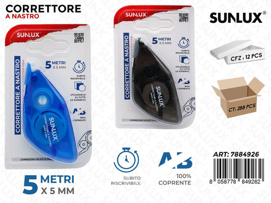 CORRETTORE A NASTRO ASS. 5MT*5MM