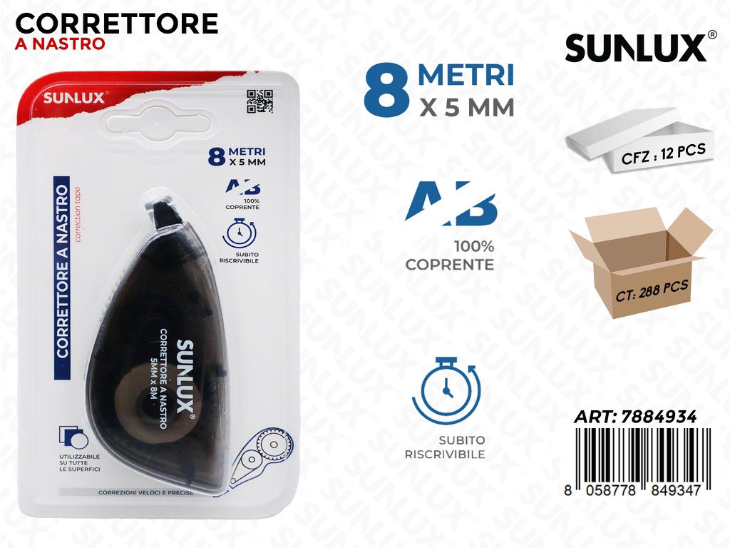 Sunlux Correttore a Nastro 8MT*5MM