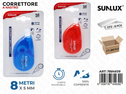 CORRETTORE A NASTRO ASS. 8MT*5MM