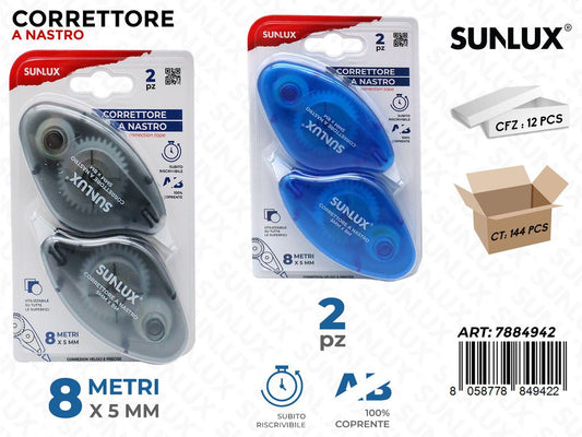 CORRETTORE A NASTRO 2PCS ASS. 8MT*5MM