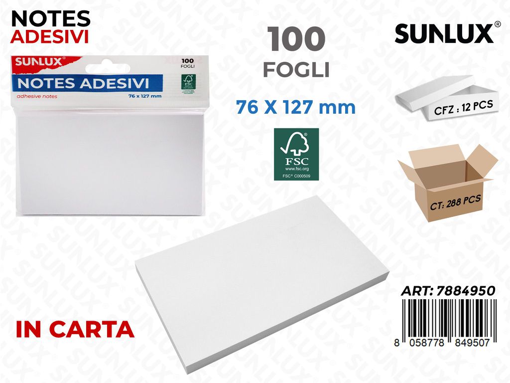 Sunlux Notes Adv Bia. 100F 76*127MM