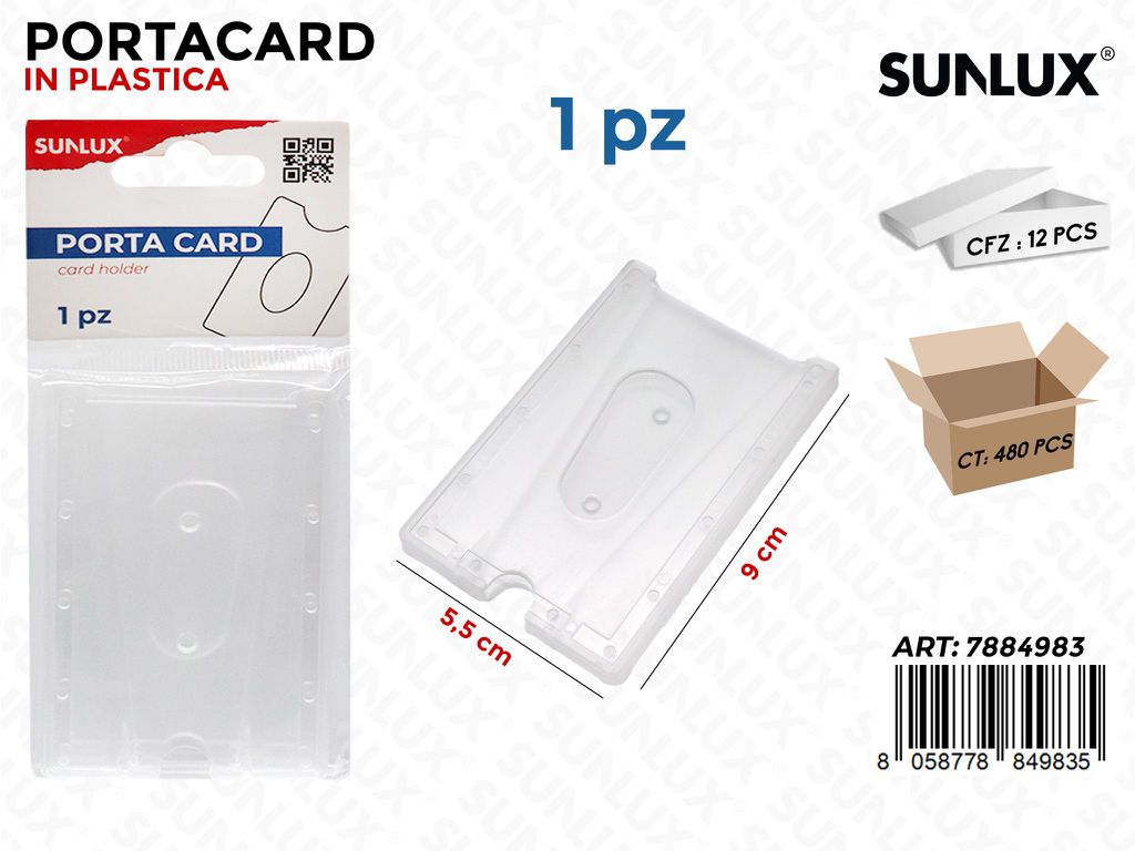 PORTA CARD TRASP. 9*5.5CM /PZ DA 12**