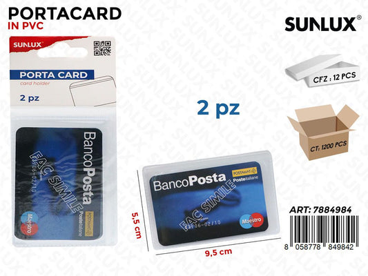 Sunlux Porta Card Pvc Trasp. 2PCS 9.5*5.5CM