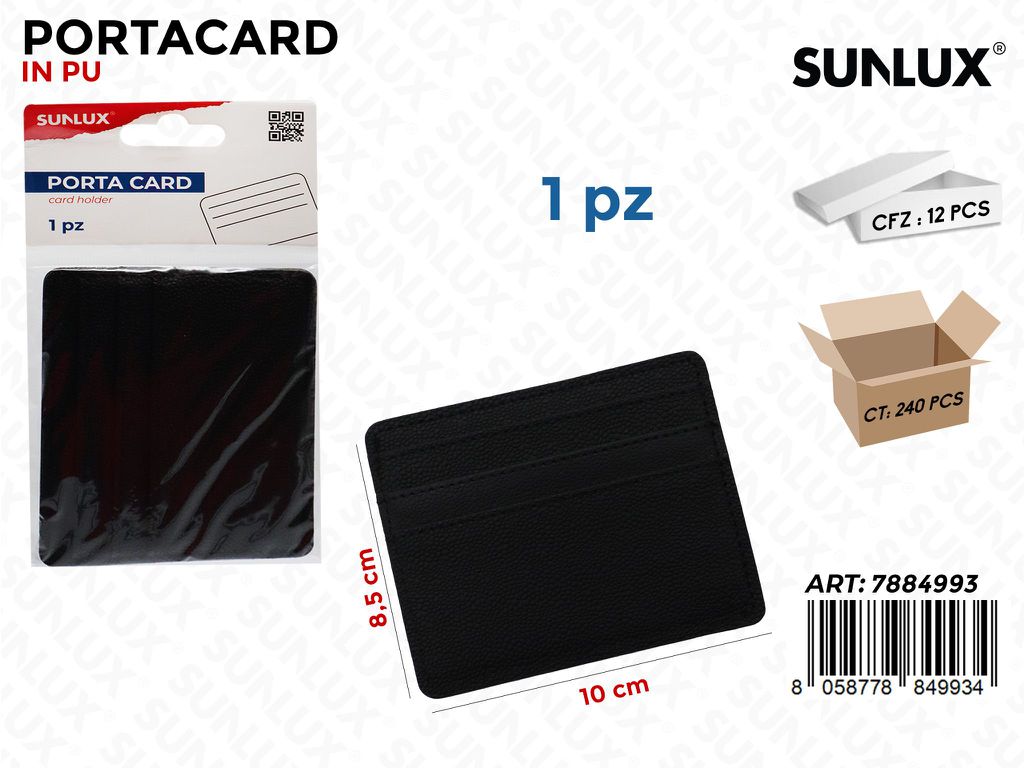 Sunlux Porta Card in Pu Nero 10*5.8CM