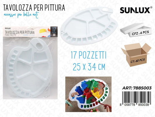 Tavolozza Colori 25*34CM 17 Pozzetti