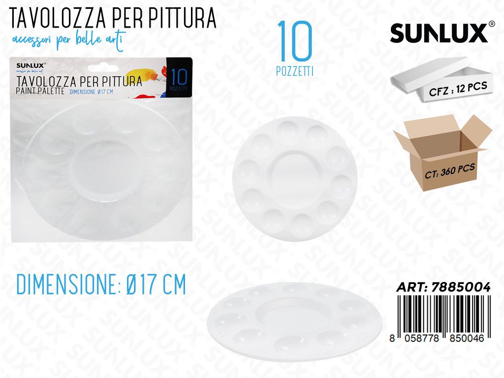 Tavolozza Colori Rotondo 10POZZ. D.17CM
