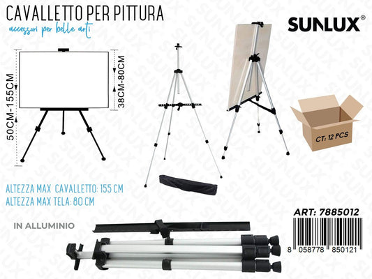 Cavalletto per Pittura in Allum. Estens. 50-155CM