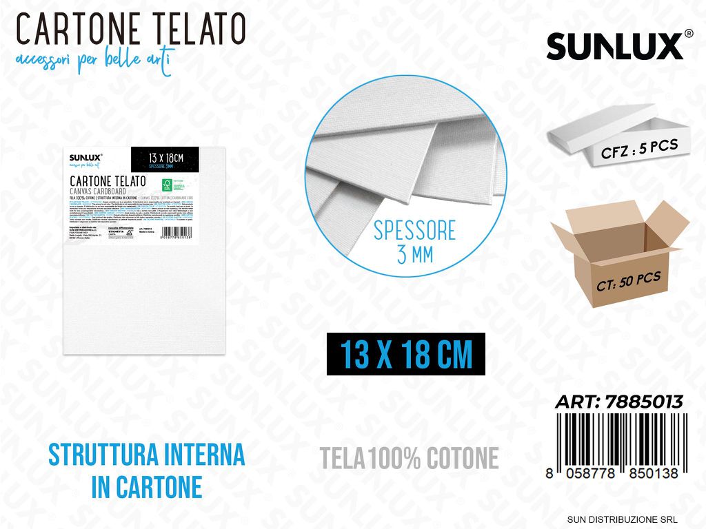 Cartone Telato per Pittura 13*18CM*3MM