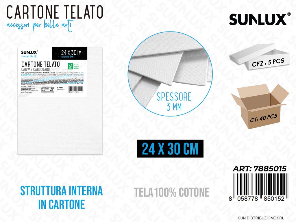 Cartone Telato per Pittura 24*30CM*3MM
