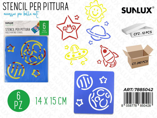 Stencil per Pittura Ass. 14*15CM 6PCS