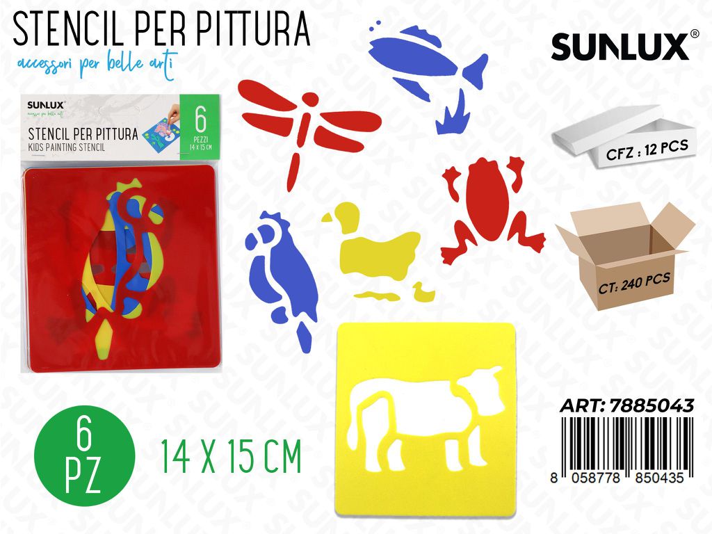 Stencil per Pittura Ass. 14*15CM 6PCS