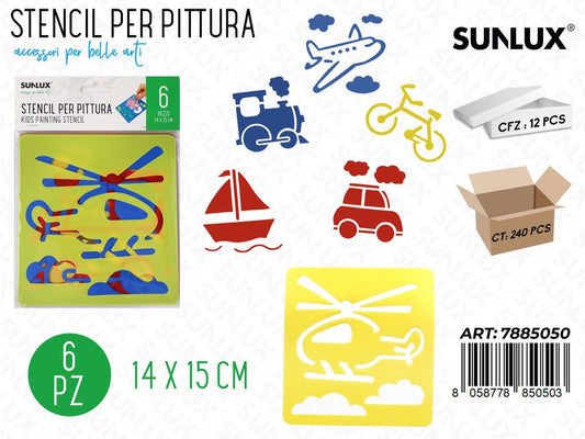 Stencil per Pittura Ass. 6PCS 14*15CM