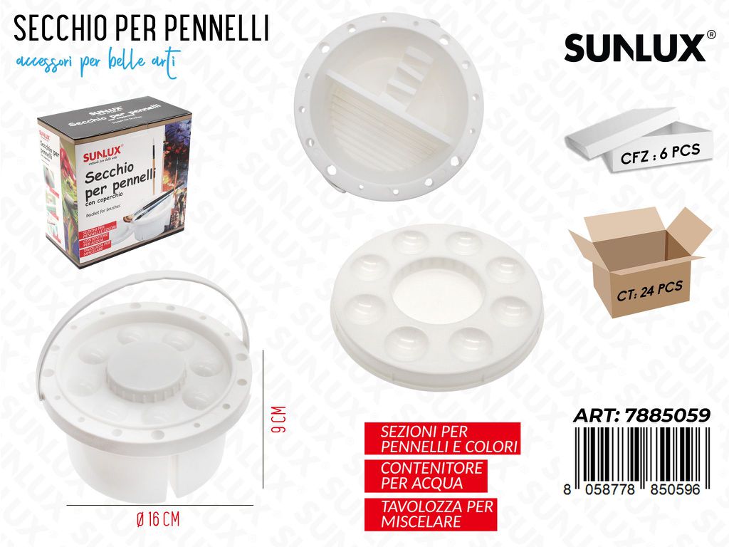 Secchio per Pennelli c/ Coperchio D.16.5*8.5CM