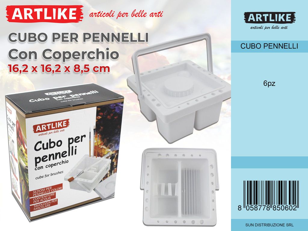 Cubo per Pennelli c/ Coperchio 16.2*16.2*8.5CM