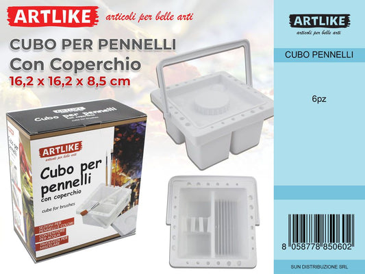 Cubo per Pennelli c/ Coperchio 16.2*16.2*8.5CM
