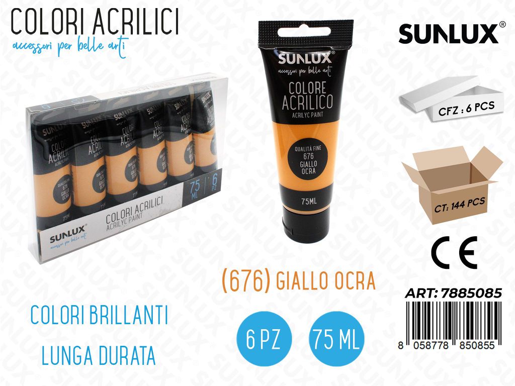 Colore Acrilico 676 Giallo Ocra 75ML