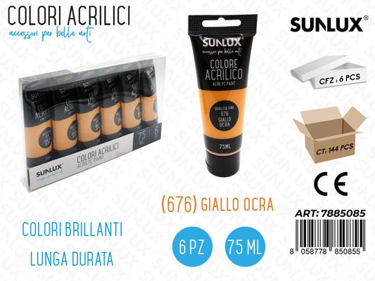 Colore Acrilico 676 Giallo Ocra 75ML