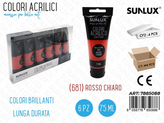Colori Acrilico 75ML 681 Rosso Chiaro