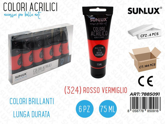 Colore Acrilico 75ML 324 Rosso Vermiglio