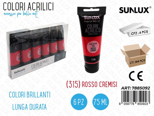 Colore Acrilico 75ML 315 Rosso Cremisi