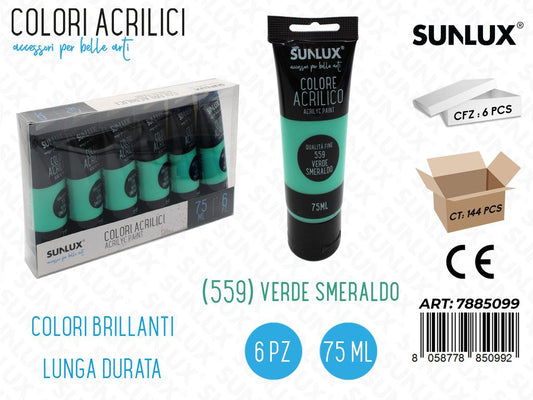 Colori Acrilico 75ML 559 Verde Smeraldo