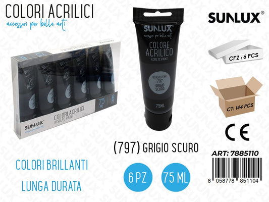Colori Acrilici 75ML 797 Grigio Scuro