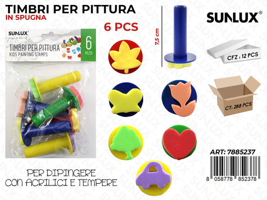 Timbri per Pittura in Spigna 6PCS Ass.
