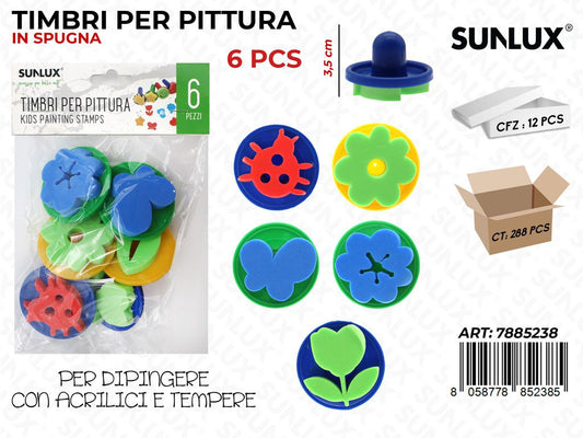 Timbri per Pittura in Spugna 6PCS Ass.