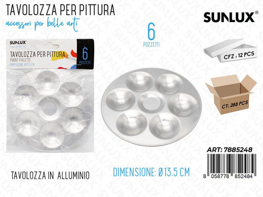 Sunlux Tavolozza per Pittura 6POZZ. 13.5CM