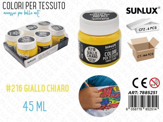 Colori per Tessuto 216 Giallo Chiaro 45ML