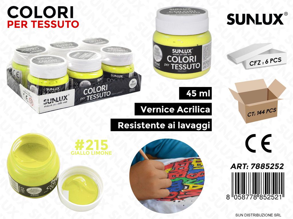 Colori per Tessuto 215 Giallo Limone 45ML