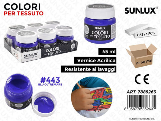 Colori per Tessuto 443 Blu Oltremare 45ML