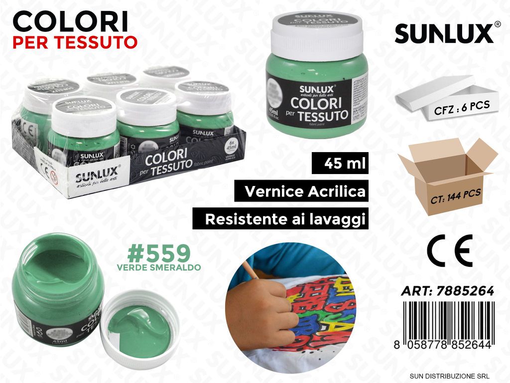 Colori per Tessuto 559 Verde Smeraldo 45ML