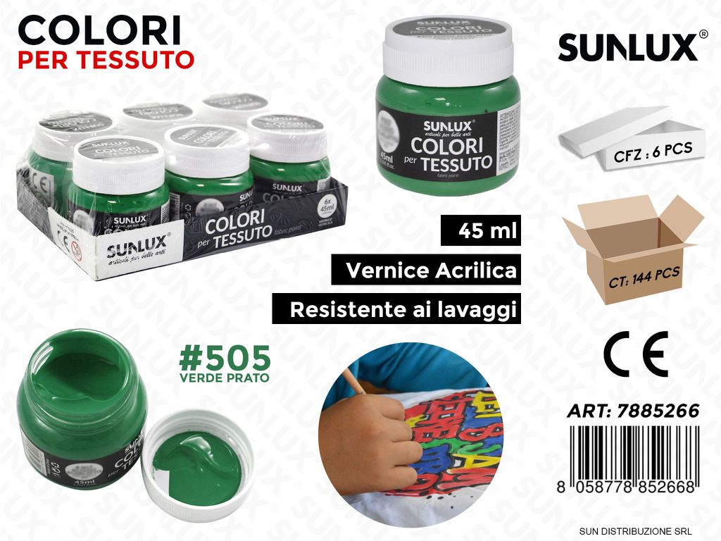 Colori per Tessuto 505 Verde Prato 45ML