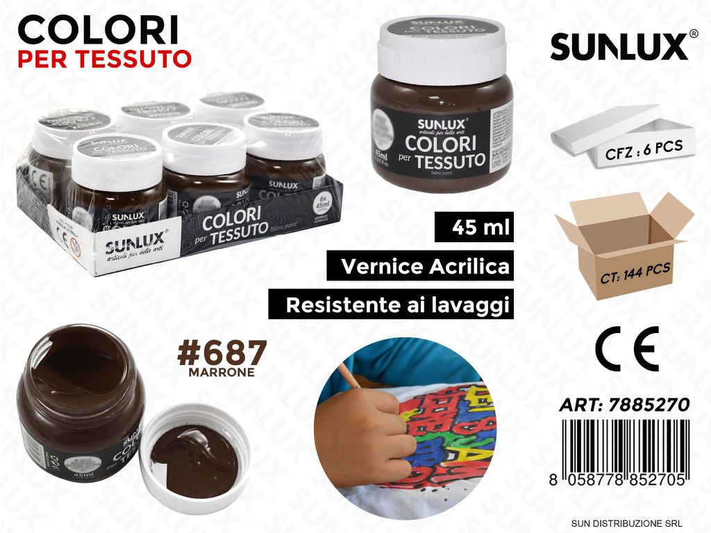 Colori per Tessuto 687 Marrone 45ML
