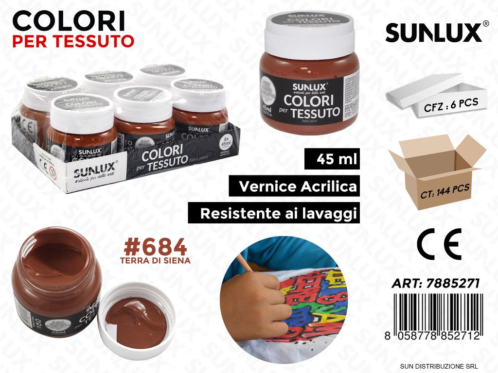 Colori per Tessuto 684 Terra di Siena 45ML